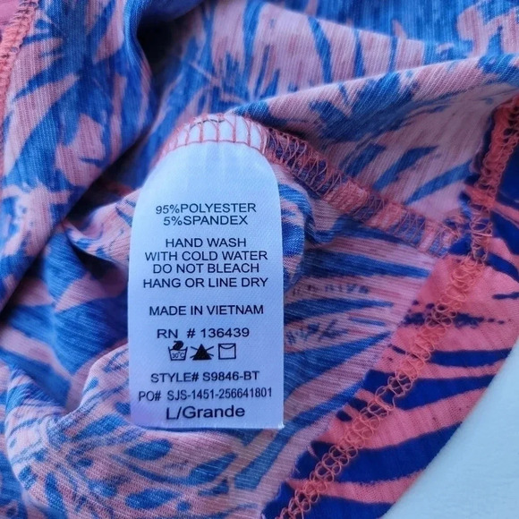 NWT AMANA Women's Floral Wrap Skirt Stretch Ruffle Pink Blue Elastic Waist sz L - Picture 5 of 9